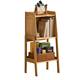 Small bookshelf floor storage rack rattan cabinet storage cabinet storage bookcase simple wall lattice narrow cabinet