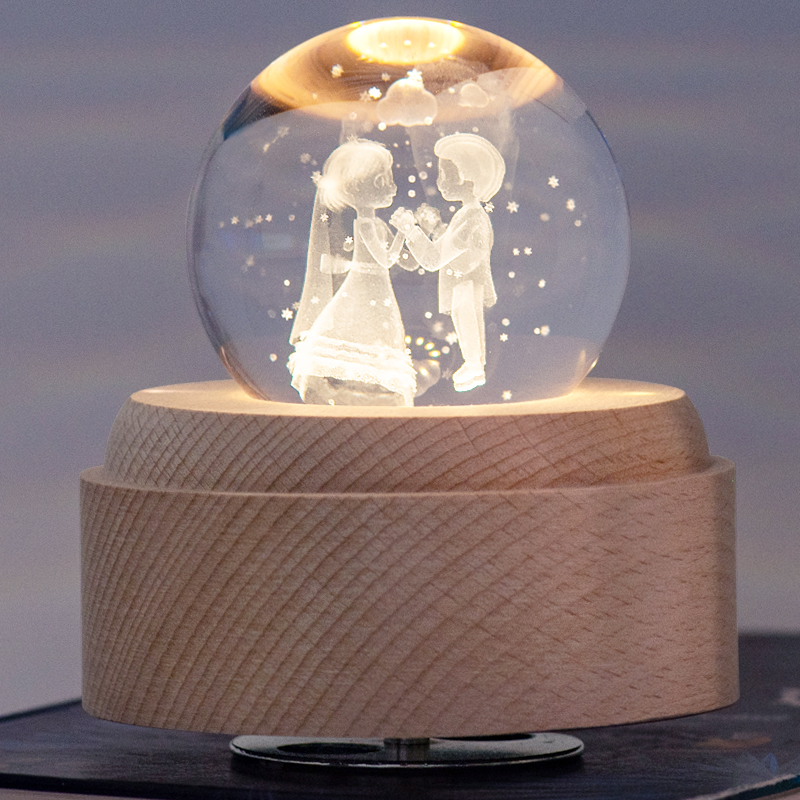 신부와 신랑 커플 수정 구슬 뮤직 박스 뮤직 박스 웨딩 결혼 선물 신혼 여자 친구 520 발렌타인 데이