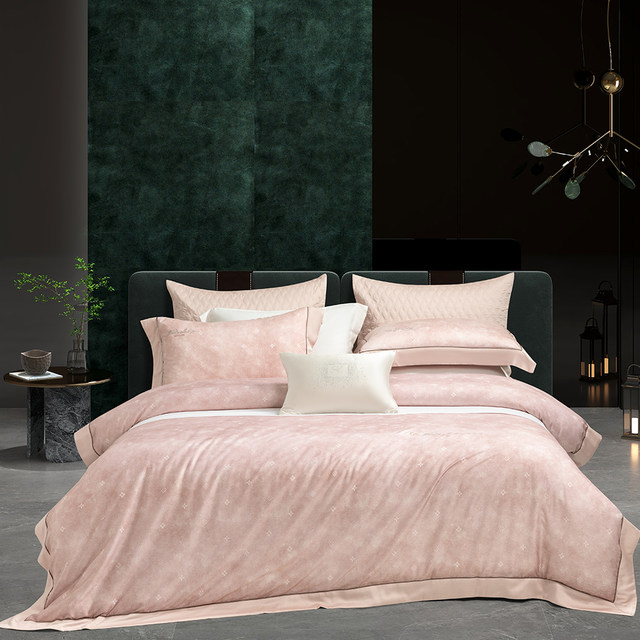 Simple cotton pure cotton double-sided furry four-piece set solid color bed sheet quilt cover thickened warm bedding in autumn and winter