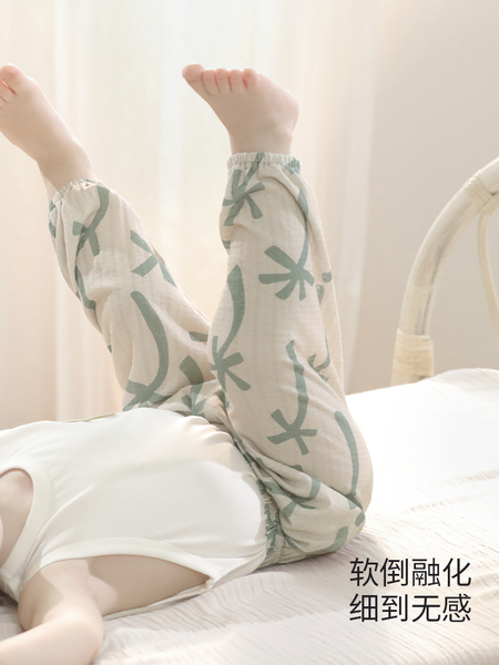 宝宝防蚊裤纯棉夏季薄款睡裤婴幼儿长裤夏装男女童灯笼裤儿童裤子 — 4
