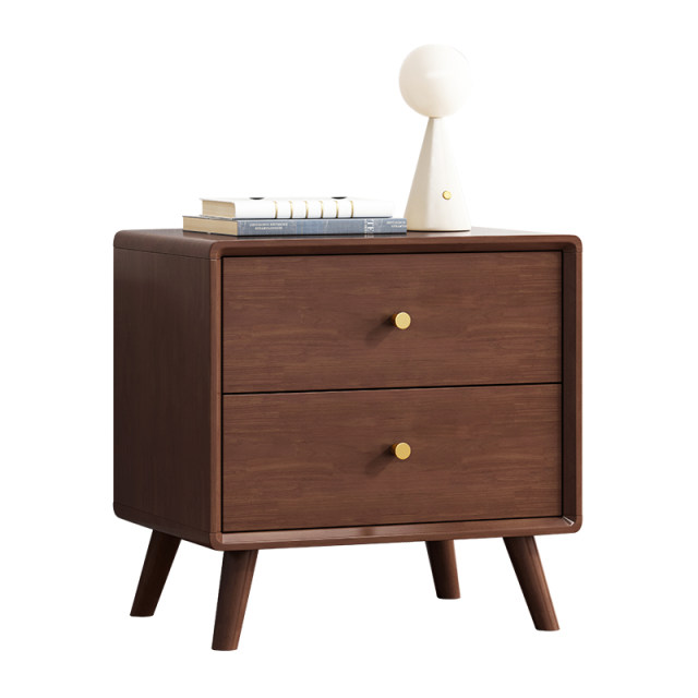 Solid wood rubber wooden bedside table Wasabi style home bedroom bedside simple modern storage cabinet storage cabinet small cabinet