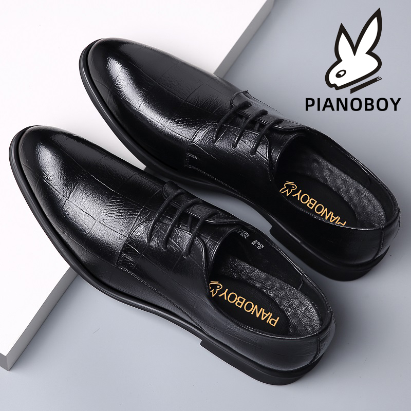 LEATHER SHOES MENS AUTUMN BREATHABLE BUSINESS IS EQUIPPED A SUIT CASUAL HEIGHTENED BRITISH POINTED TOE BLACK WEDDING GROOM SHOES