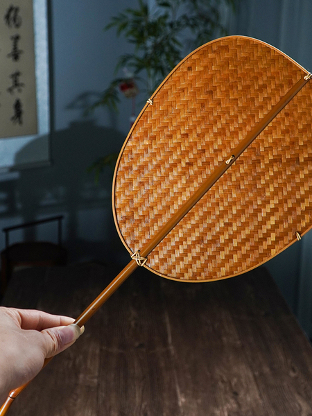 邱师傅竹木古风竹制扇汉服团扇老式旗袍汉服双面竹扇中式纳凉扇