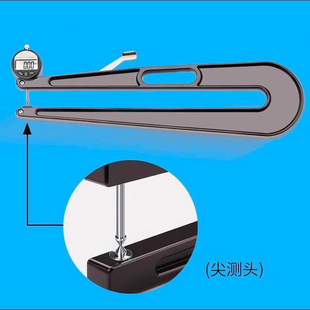 Large span thickness gauge 0-10/25/30/50 digital display deep throat thickness gauge large pressure plate sponge thickness gauge 450mm