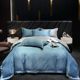 Hot-selling simple style double-sided cool ice silk bedding four-piece set wash silk light luxury Nordic style quilt cover many bed sheets