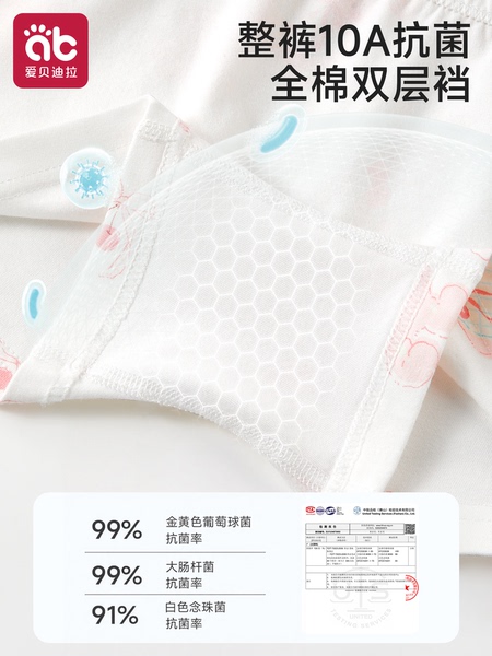 女童内裤儿童纯棉全棉裆女宝宝a类四角宝宝小女孩2岁平角不夹屁屁 — 5