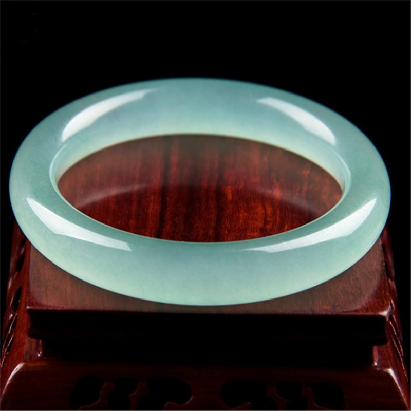 FACTORY DIRECT S ROUND STRIP ICE QUARTZITE JADE BRACELET A GOODS LIGHT BLUE JADE JADE BRACELET FEMALE LIVE BROADCAST SUPPLY