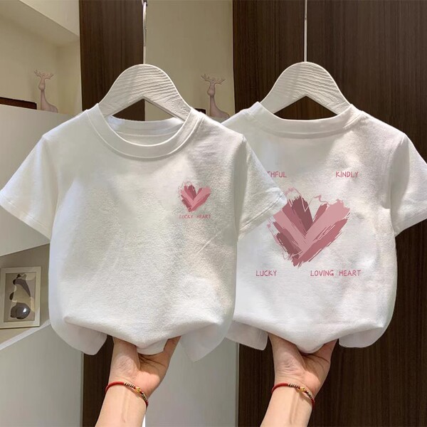 洋气儿童短袖夏季新款纯棉中大女童t恤女孩可爱韩版夏装半袖上衣