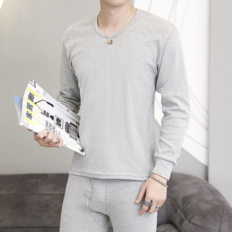 AUTUMN AND WINTER WARM AUTUMN CLOTHES AUTUMN PANTS SET FOR MEN MIDDLE-AGED AND ELDERLY THERMAL UNDERWEAR LINE CLOTHES LINE PANTS BASE SHIRT SUIT MEN