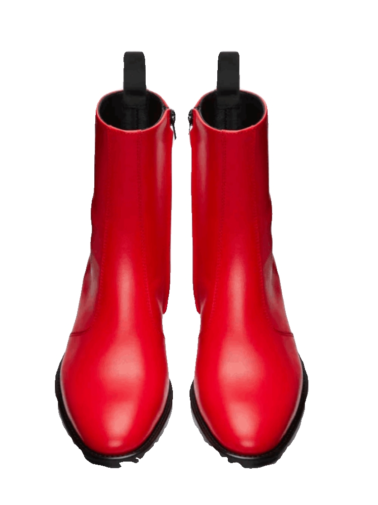 CHELSEA MENS FALL|WINTER 2024 NEW CHELSEA BOOTS MALE RED TOP LAYER COWHIDE MARTIN BOOTS