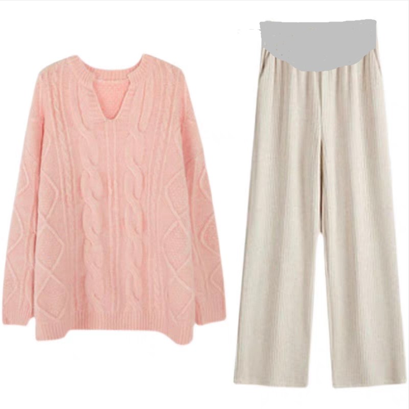 PREGNANT WOMEN AUTUMN SUITS FASHIONABLE SPRING AND AUTUMN NEW OUTINGS INTERNET CELEBRITIES AUTUMN AND WINTER SWEATERS CASUAL SPORTS TWO-PIECE SETS FOR THE SECOND TRIMESTER