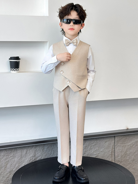 儿童西装套装2026新款男宝生日西服花童礼服男孩主持人钢琴演出服