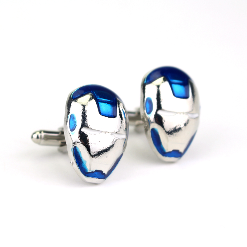 EUROPEAN AND AMERICAN MOVIES: AVENGERS CRESTS CUFFLINKS IRON MAN SPIDER-MAN CAPTAIN AMERICA MASK CUFFS