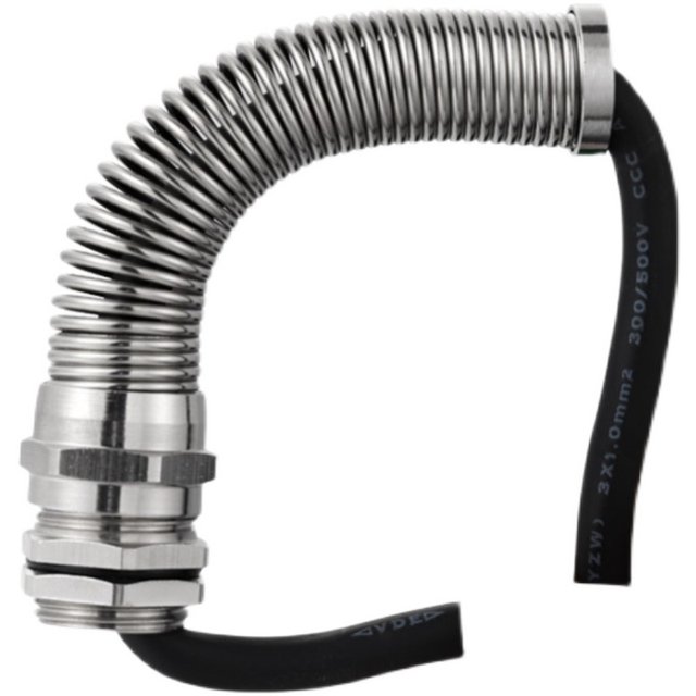 304 stainless steel anti-bending metal waterproof joint lengthened spring connection torsion-resistant cable protection Glen head