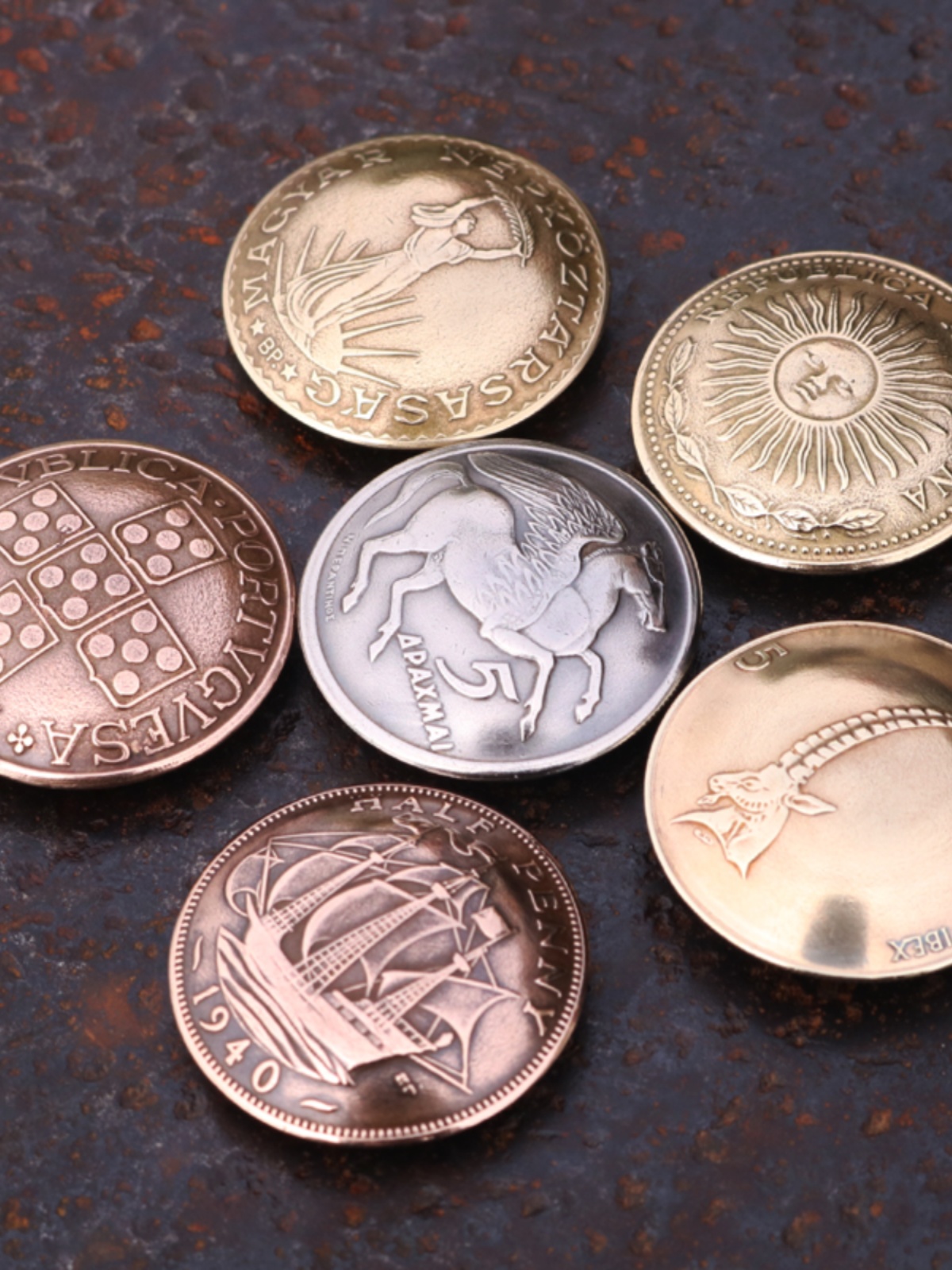 HANDMADE DIY VINTAGE GENUINE MONEY CLOTHES DECORATION BUCKLES GENUINE MONEY CUFFLINKS LEATHER GOODS CAI CLOTH BUCKLE COIN BADGE 25-26MM