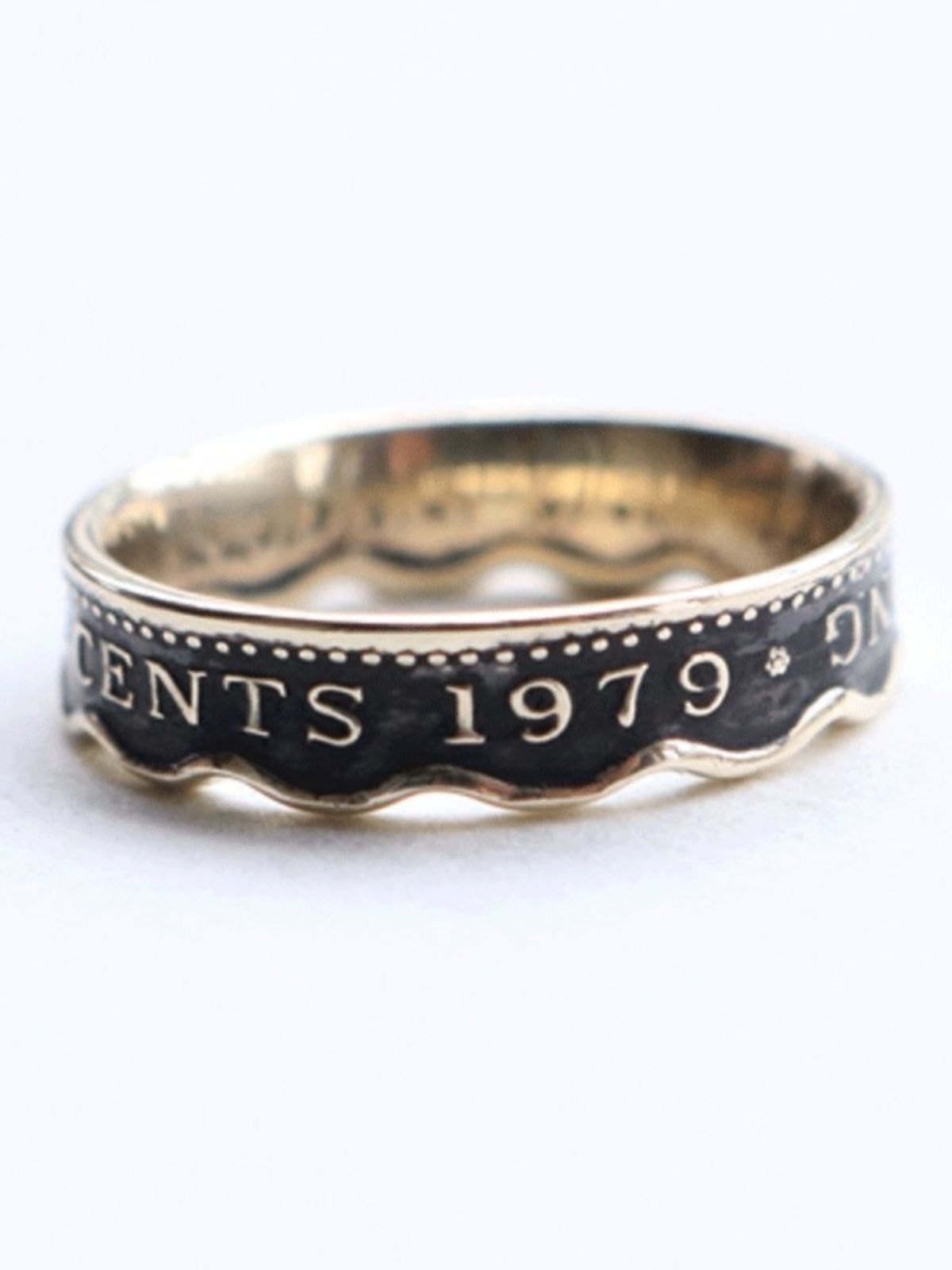 [ANCIENT HANDMADE]REAL COINS VINTAGE RINGS RINGS HONG KONG 2 MILLI ANCIENT COINS HANDMADE COINS RINGS RINGS WOMENS MODELS