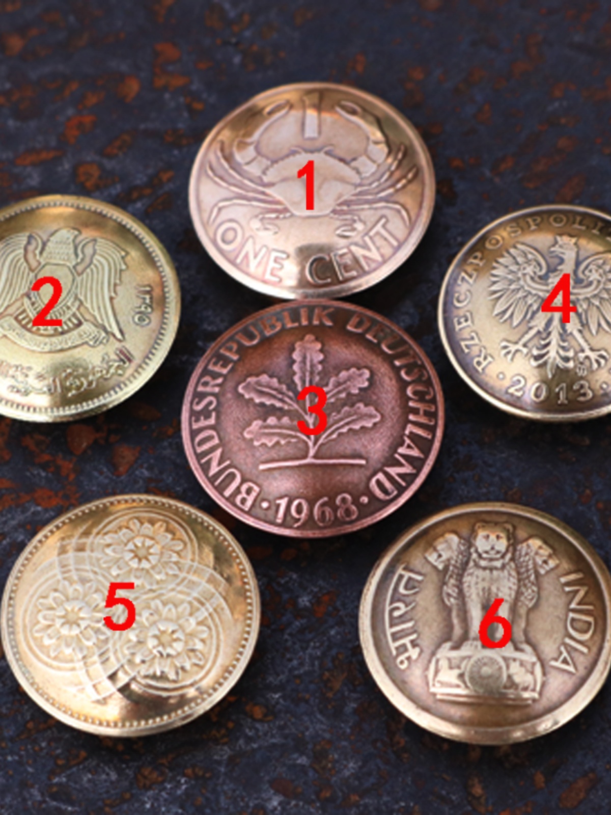 HANDMADE DIY VINTAGE GENUINE MONEY CLOTHES DECORATION BUTTON COIN CUFFLINKS LEATHER GOODS CAI CLOTH BUCKLE COIN BADGE 15-16MM