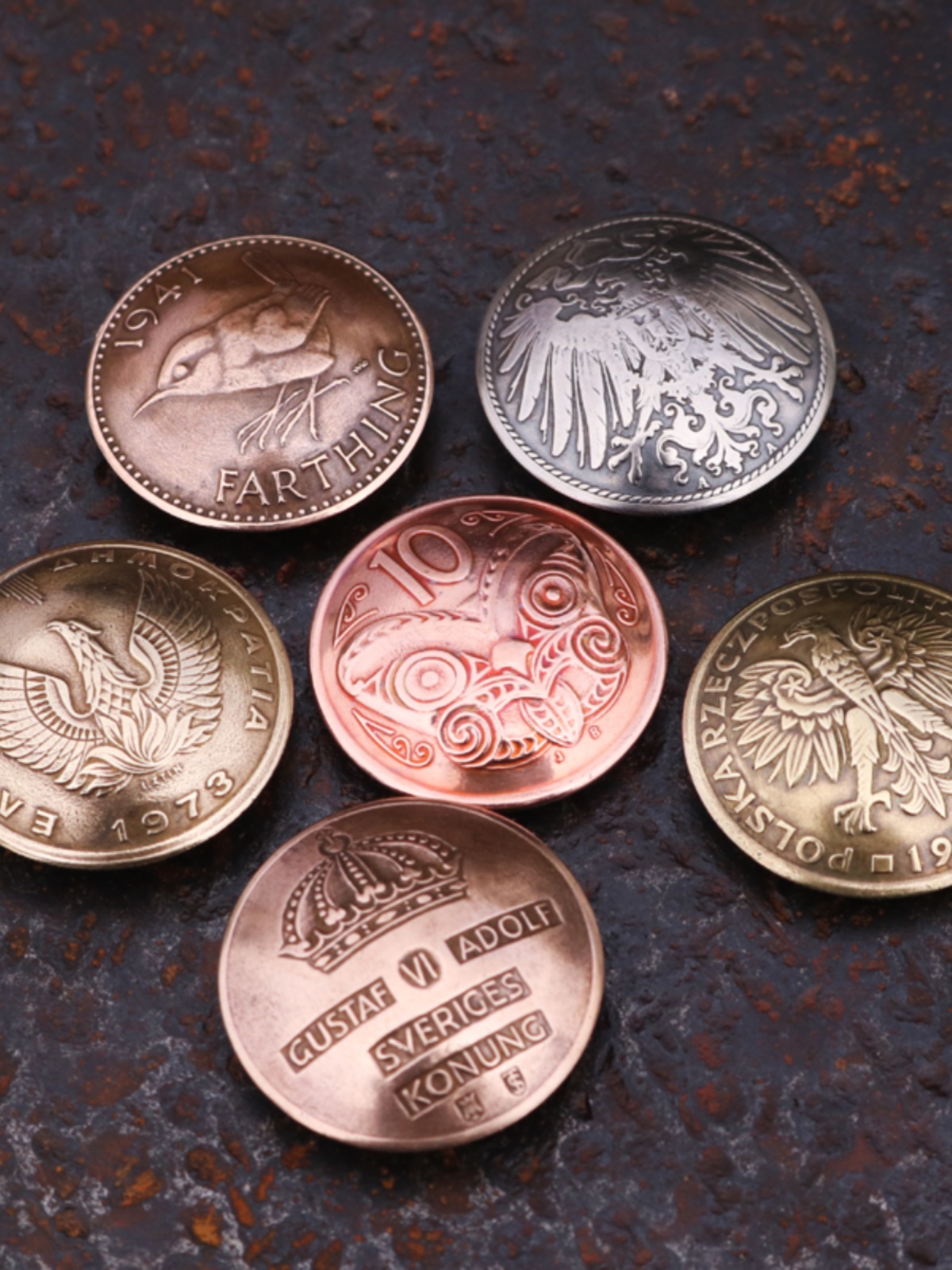 HANDMADE DIY RETRO REAL COIN CLOTHES DECORATIVE BUTTON REAL COIN CUFFLINKS LEATHER GOODS WEALTH CLOTH BUCKLE COIN BADGE 20-21MM