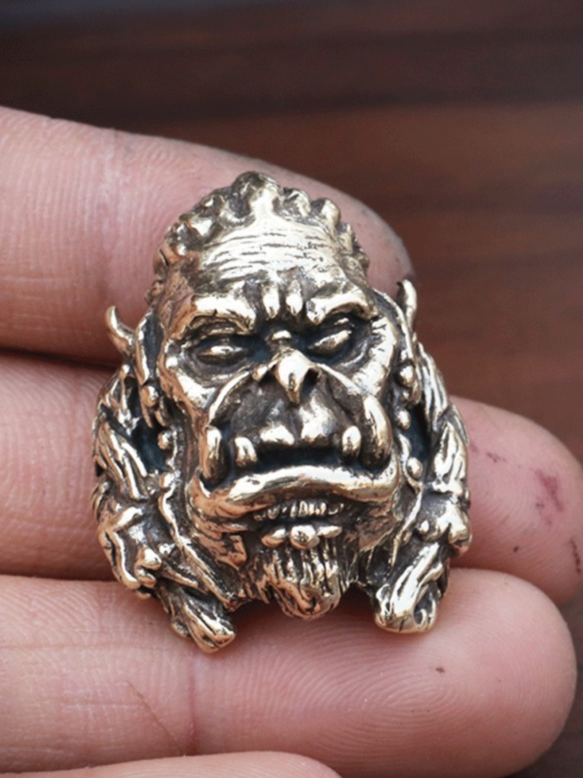 [GUYI SEIKO] BRASS RETRO APE DOMINEERING DECORATIVE BUCKLE WEALTH CLOTH BUCKLE HANDMADE DIY LEATHER ACCESSORIES