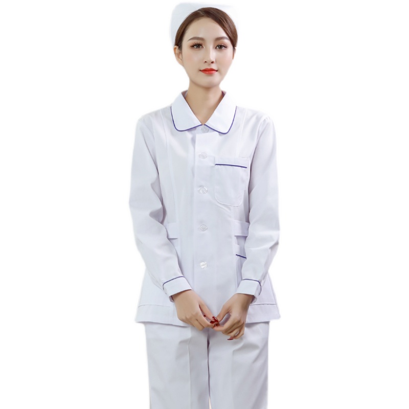 NURSE UNIFORM SHORT SLEEVE FEMALE SPLIT SUIT LONG SLEEVE WHITE DOLL COLLAR DENTAL ORAL CARE WORKWEAR SUMMER AUTUMN WINTER