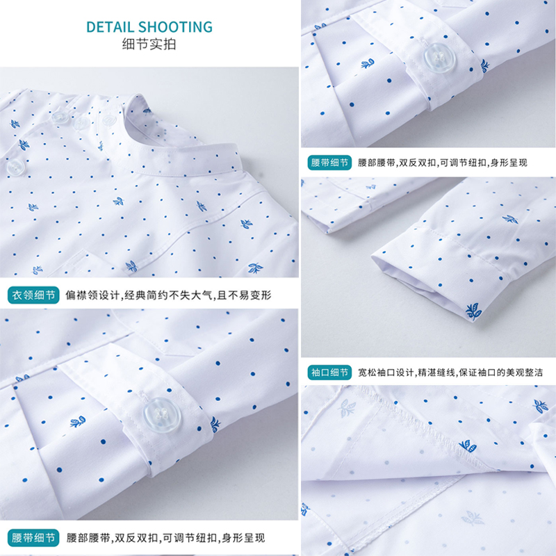 FLORAL NURSE UNIFORM SHORT SLEEVE FEMALE SUMMER SPLIT SUIT NURSING HOME MOTHER AND BABY CONFINEMENT SISTER ORAL CARE WORK CLOTHES LONG SLEEVED