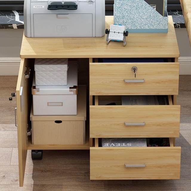 Office file cabinet under desk storage cabinet Office cabinet storage side cabinet drawer cabinet wooden lock low cabinet storage cabinet