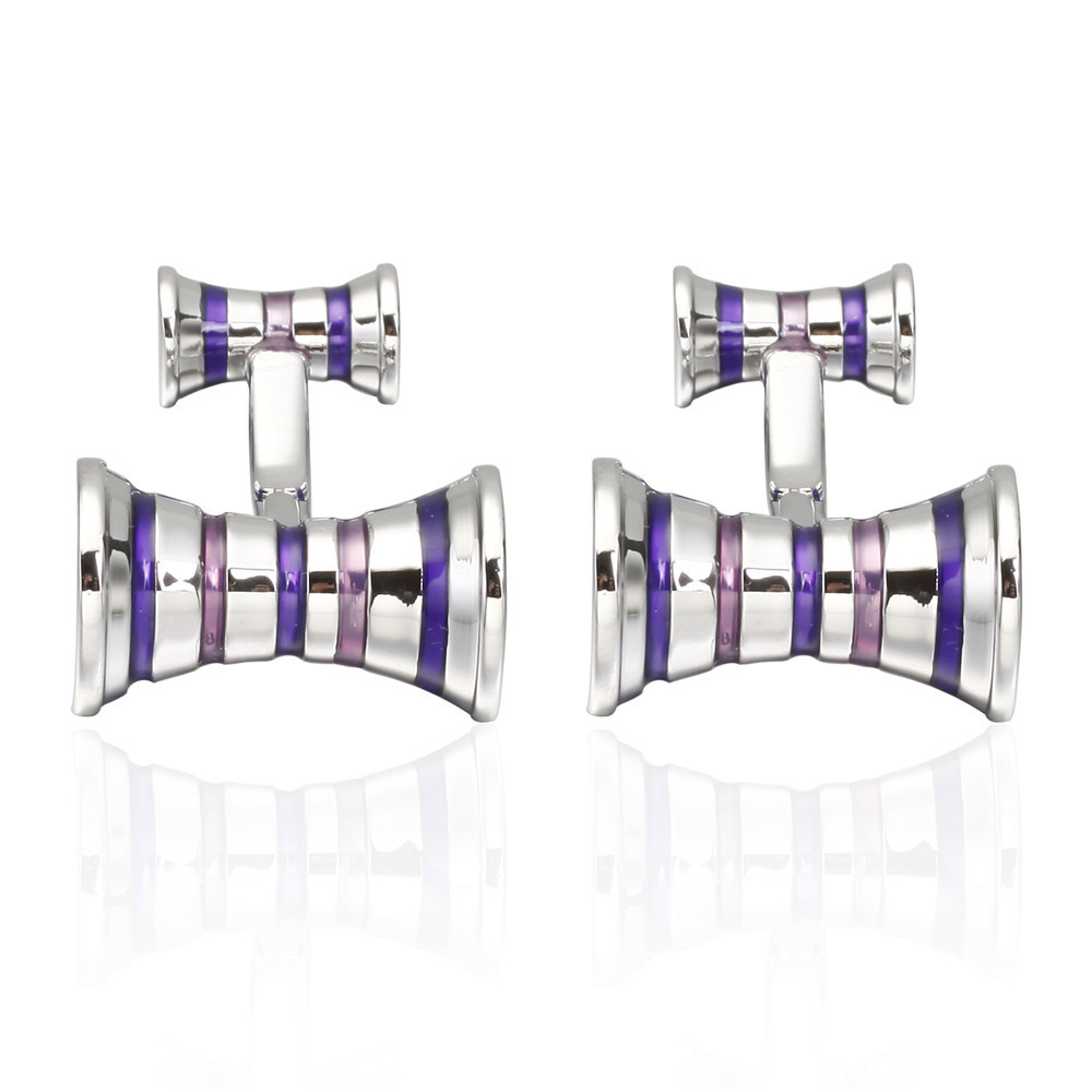 BOXED PURPLE TAPERED STRIPED CUFFLINKS FRENCH LONG-SLEEVED SHIRT ARMSTUDS SHIRT ACCESSORIES CUFFLINKS