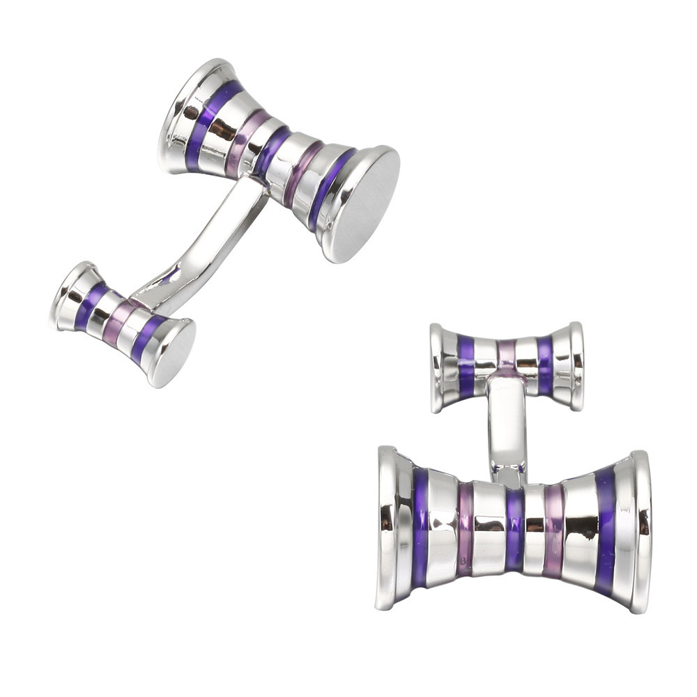 BOXED PURPLE TAPERED STRIPED CUFFLINKS FRENCH LONG-SLEEVED SHIRT ARMSTUDS SHIRT ACCESSORIES CUFFLINKS
