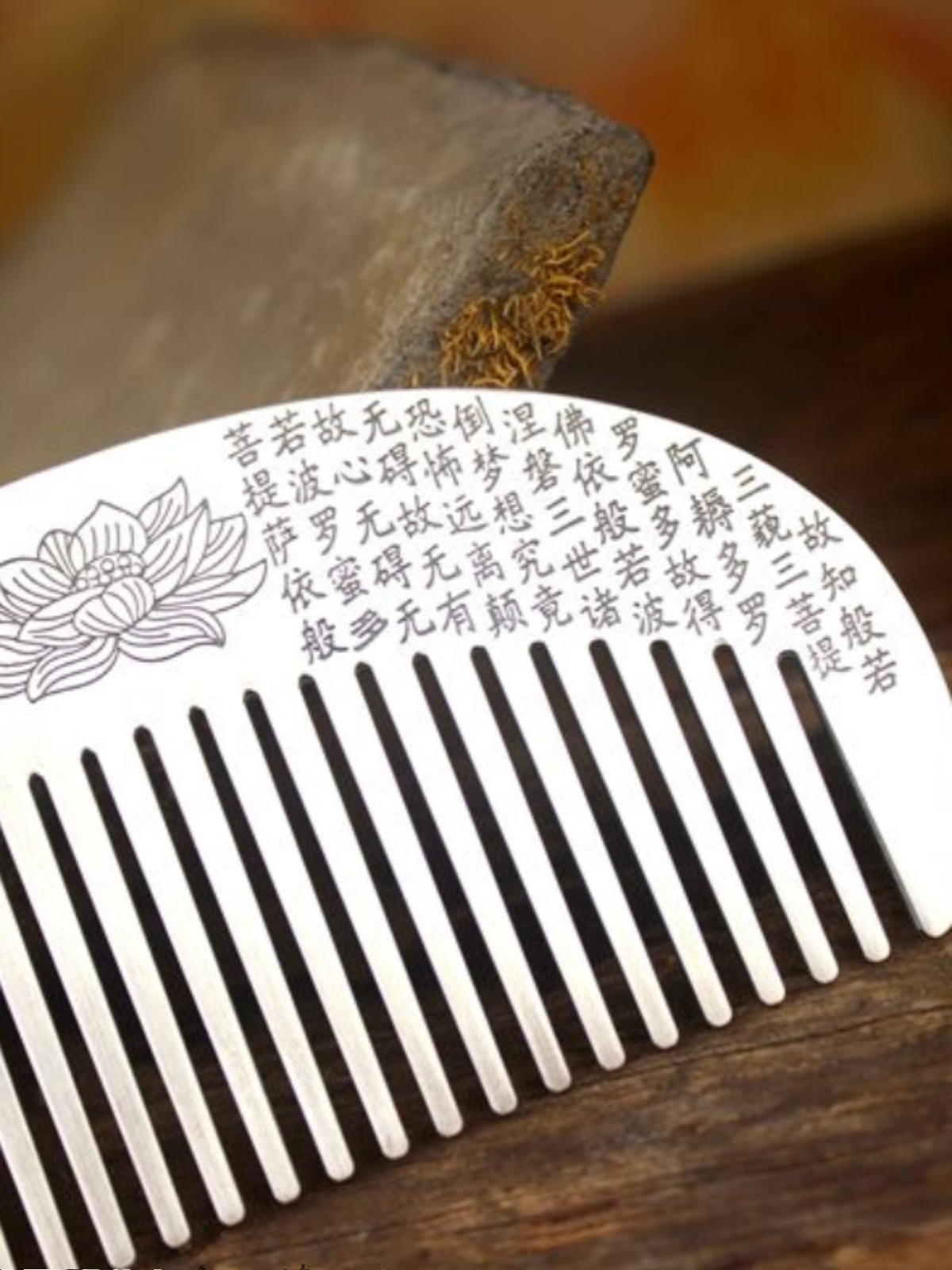 999 순수 실버 로터스 실버 빗 수제 실버 빗 국가 동향 고대 스타일 여성의 마음 경전 실버 헤어 빗 휴일 선물