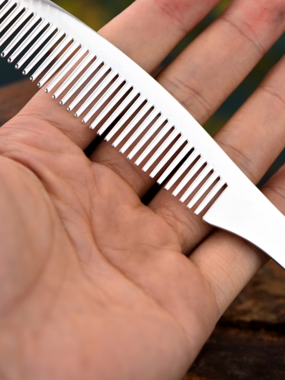 순수 실버 999 헤어 빗 광택 두꺼운 솔리드 긴 실용적인  수제 헤어 빗 눈송이 실버 어머니를위한 선물을 긁어