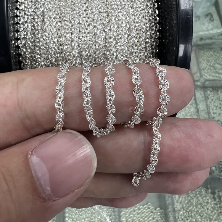 S  SUNFLOWER CHAIN THIN CHAIN EARRING CHAIN HANDMADE DIY BRACELET NECKLACE SILVER JEWELRY ACCESSORIES SEMI-FINISHED CHAIN