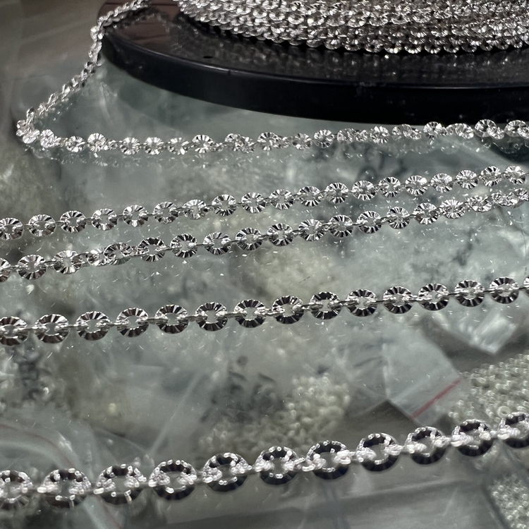 S  SUNFLOWER CHAIN THIN CHAIN EARRING CHAIN HANDMADE DIY BRACELET NECKLACE SILVER JEWELRY ACCESSORIES SEMI-FINISHED CHAIN