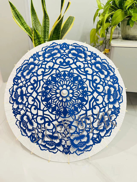 原创复杂伞面团花剪纸油纸伞大窗花手工古风35cm55cm80cm刻纸