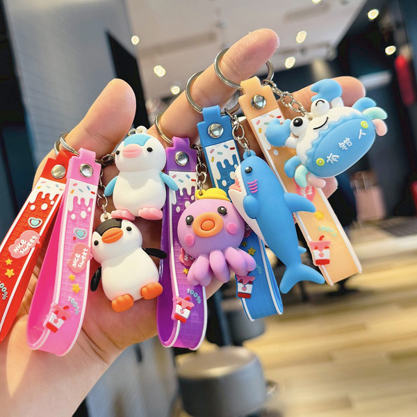 海洋系列钥匙扣鲨鱼章鱼企鹅公仔挂件暑假水世界水族馆活动小礼品
