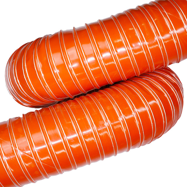 Thickened red silicone high-temperature air duct steel wire hose ventilation duct high temperature resistant 300 degrees silicone vulcanized hot air duct