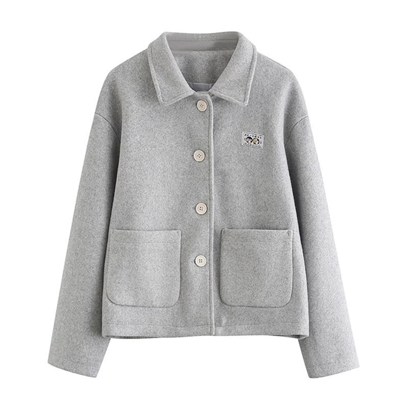 2024 WINTER CLOTHES NEW CASUAL COLLEGE STYLE LOOSE TWEED SHORT JACKET WOMEN