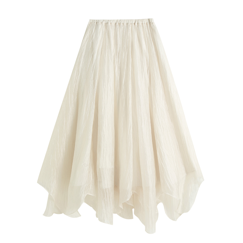 DISCOUNT WOMENS SKIRT SUMMER 2024 NEW SMALL LONG SKIRT A-LINE MESH