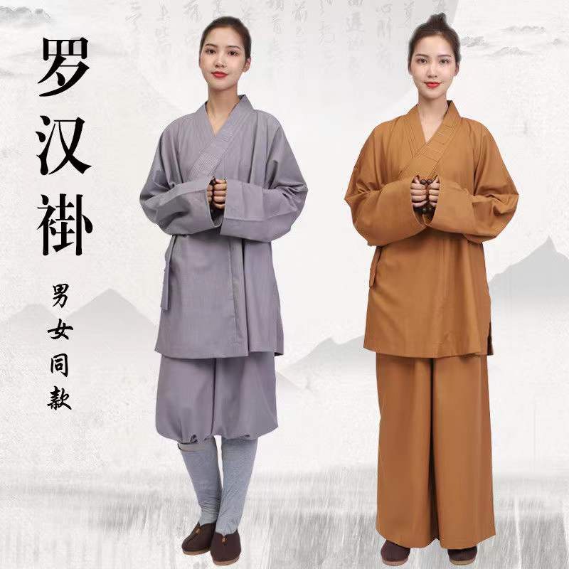 ARHAT GOWN MONK SUIT LAY SUIT SHORT GOWN SMALL GOWN ARHAT SHIRT MONK NUN MONK ROBE MENS AND WOMENS GRAY MONK ROBE