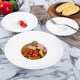 Ceramic creative pure white tableware pasta straw hat plate western food dish salad plate round deep soup plate household dish dish dish