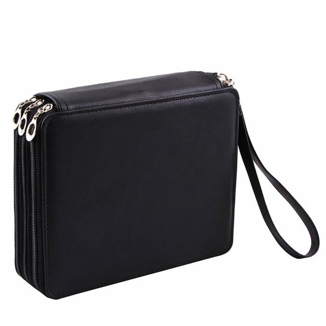 Hot-selling high-end 120-hole leather pencil bag art sketch brush colored pencil 120 color storage pencil case free shipping