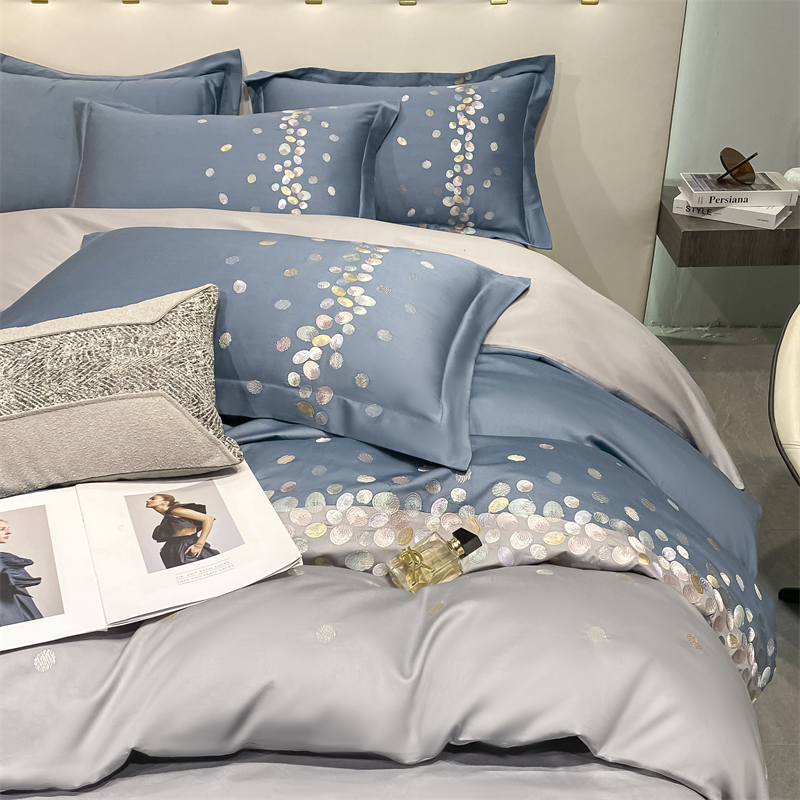 HEPBURN STYLE COTTON FOUR-PIECE SET OF SIMPLE COTTON NEW WEDDING MODERN LIGHT LUXURY LUXURY LUXURY LUXURY BED BEDDING