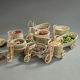 Pure handmade bamboo woven fruit basket dried fruit plate creative household storage basket steamed bun basket bamboo basket bamboo basket decoration ornament