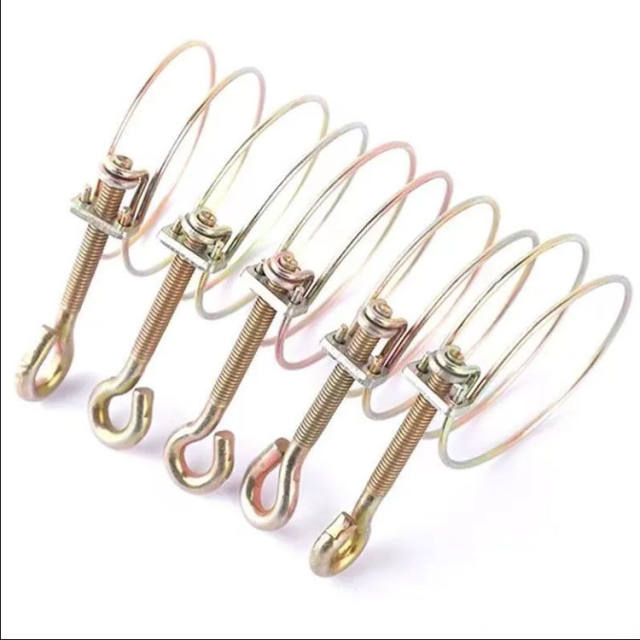 Hand twisted double steel wire throat clamp fire water hose joint clamp handle galvanized pipe clamp water hose 2.5 inch 3 inch