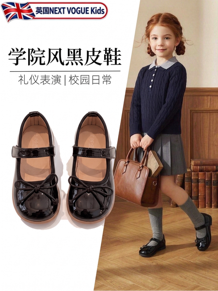 黑色小皮鞋女童学院风配裙子英伦风百搭不累脚圆头2026新款女款夏