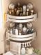 Bathroom triangular storage rack suction cup wall-mounted punch-free space aluminum corner rack toiletries storage tool
