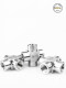 304 stainless steel high-pressure inner wire four-way CNC inner tooth cross four-way thickened cube connection 2 4 minutes 1/2