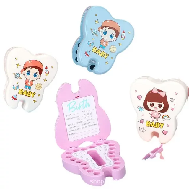 Teeth storage box Teeth box Dapter teeth commemorative box Girls and boys wear children's teeth removal and teeth replacement storage box small box