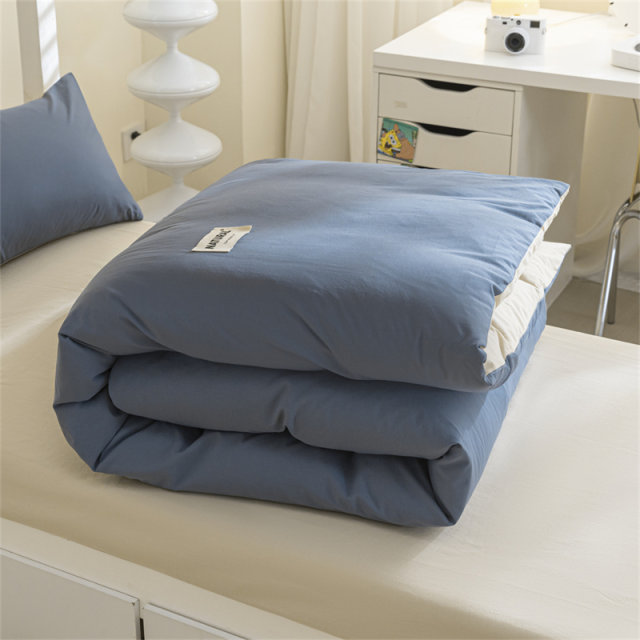 College student dormitory bed sheets, three-piece sets, wash cotton, four-piece H-piece bed sheets and quilts, cover them with R-grade bed sheets and quilts