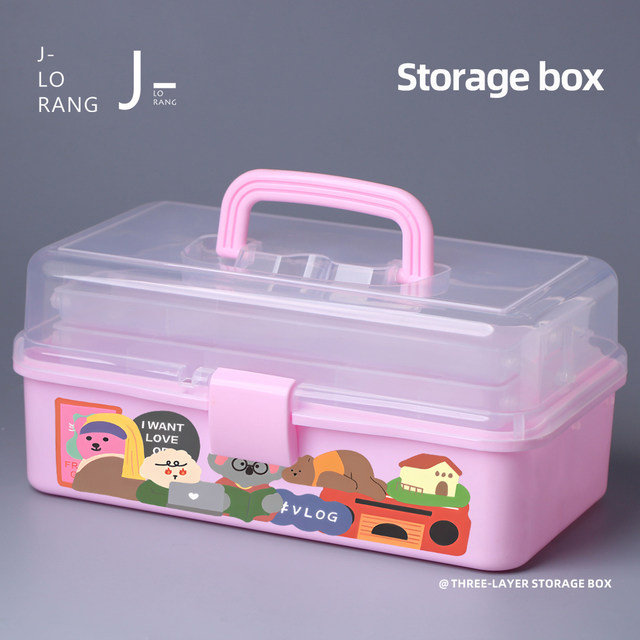 Art student toolbox for home painting brush calligraphy storage box transparent painting box multifunction storage box medicine