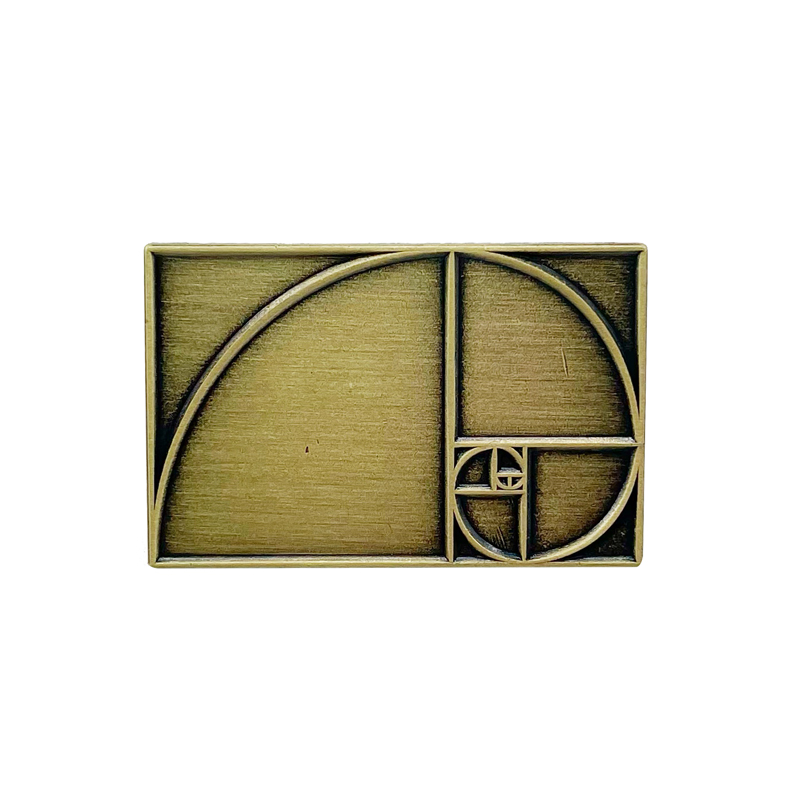 LXJERY 골든 섹션 브로치 피보나치 시퀀스 금속 배지 학교 가방 장식 핀